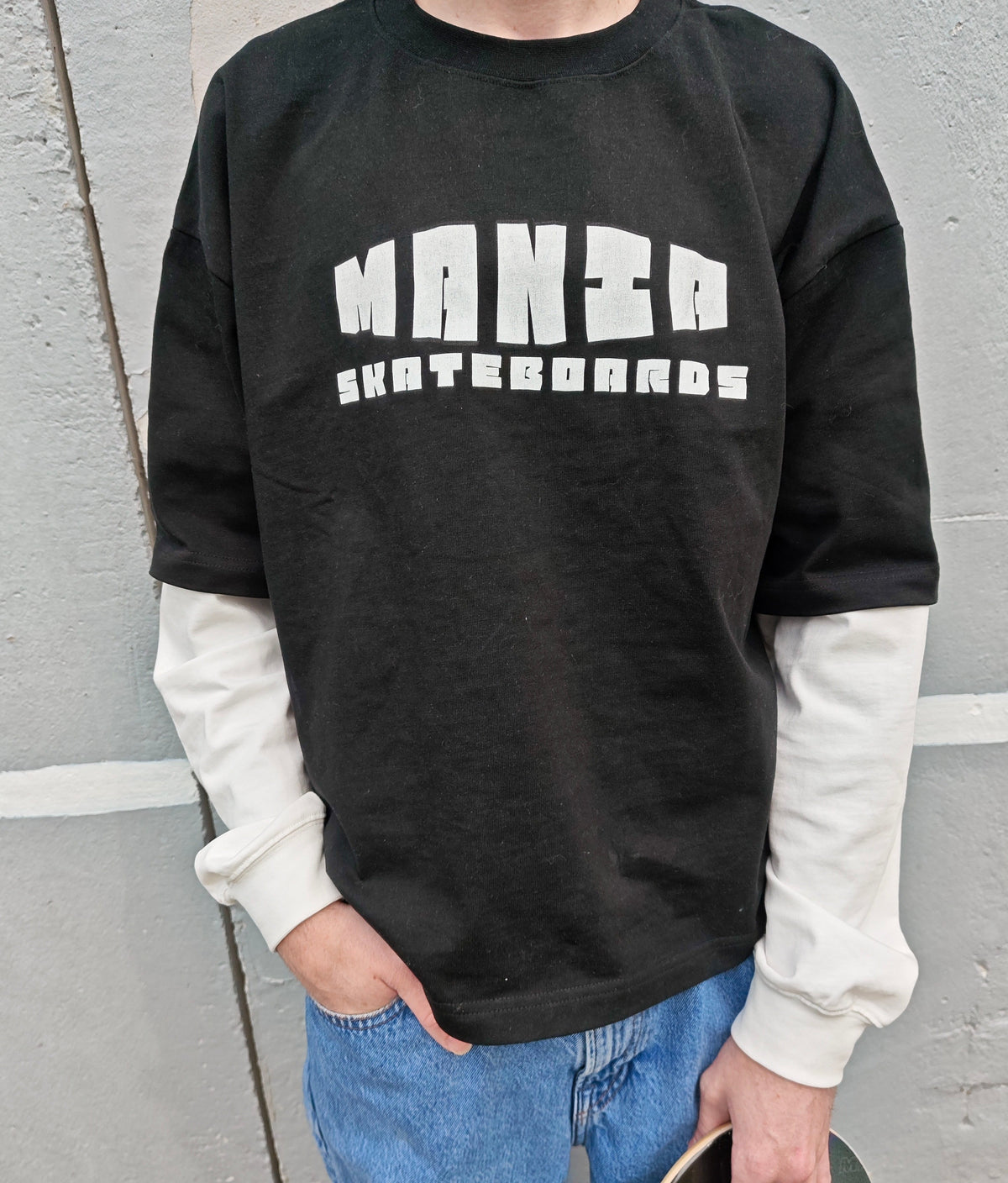 MANIA SKATEBOARDS LAYERED LONG SLEEVE T-SHIRT