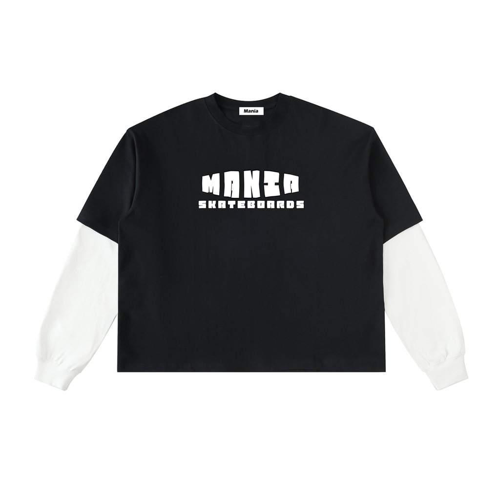 MANIA SKATEBOARDS LAYERED LONG SLEEVE T-SHIRT