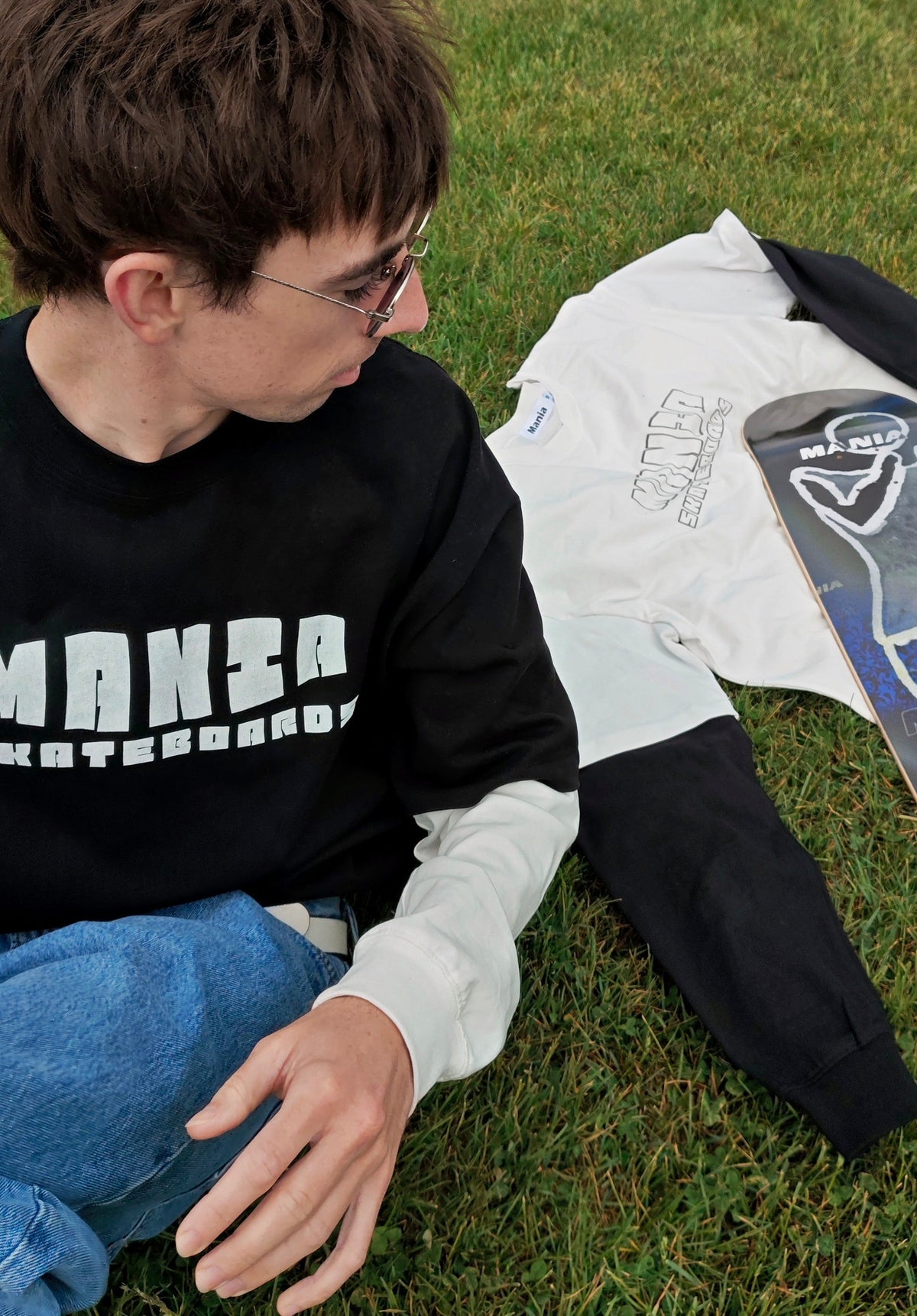 MANIA SKATEBOARDS LAYERED LONG SLEEVE T-SHIRT